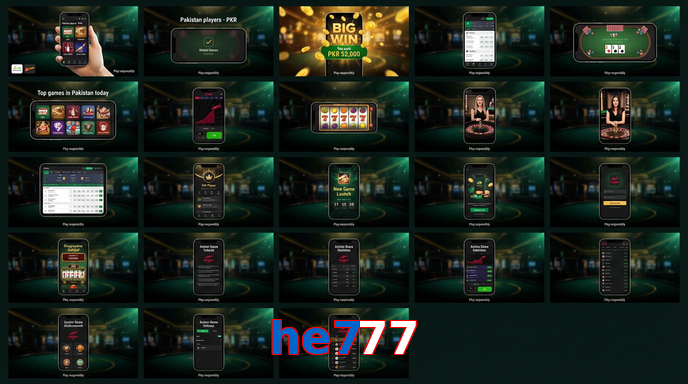 Main screen of He777 bet page for PK players